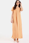 Zivame Desi Drama Knit Cotton Full Length Nightdress - Buff Yellow — thumbnail 2